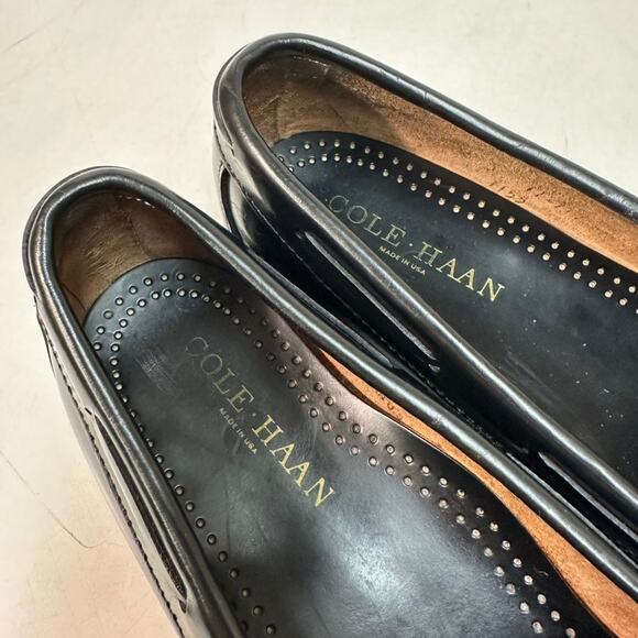 NEW HEELS Cole Haan Tassel Loafers Kiltie Black Made in Maine USA 11.5 D - Picture 9 of 13